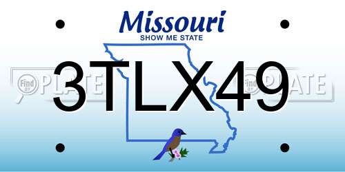 3TLX49 Missouri License Plate