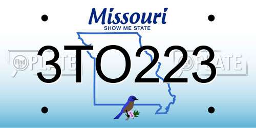 3TO223 Missouri License Plate