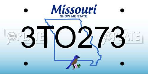 3TO273 Missouri License Plate