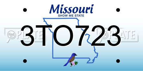 3TO723 Missouri License Plate