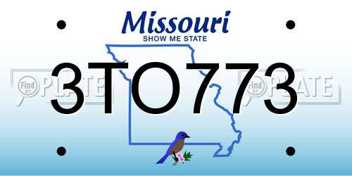 3TO773 Missouri License Plate
