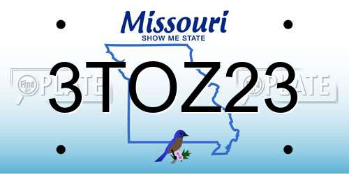 3TOZ23 Missouri License Plate