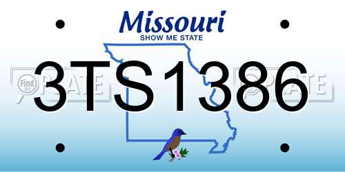 3TS1386 Missouri License Plate