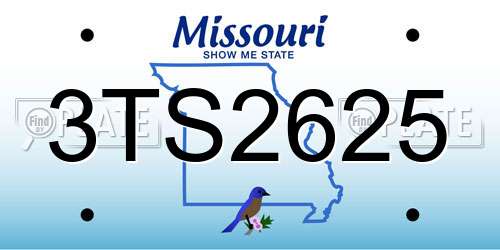 3TS2625 Missouri License Plate