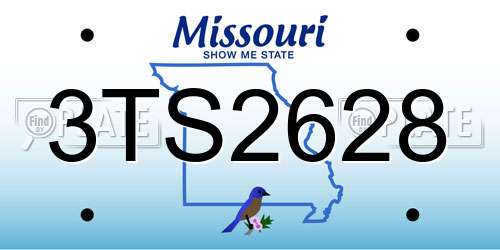 3TS2628 Missouri License Plate