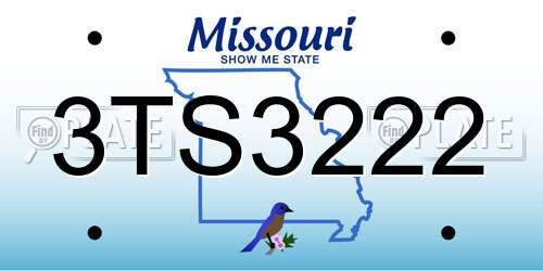 3TS3222 Missouri License Plate