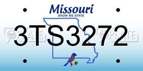 3TS3272 Missouri License Plate