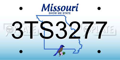 3TS3277 Missouri License Plate