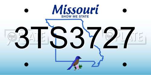 3TS3727 Missouri License Plate