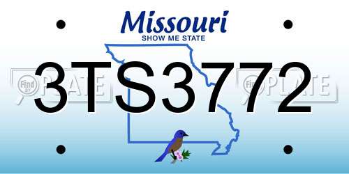 3TS3772 Missouri License Plate