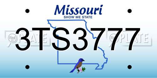 3TS3777 Missouri License Plate
