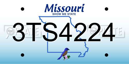 3TS4224 Missouri License Plate