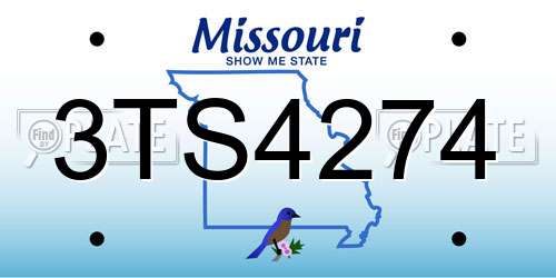 3TS4274 Missouri License Plate
