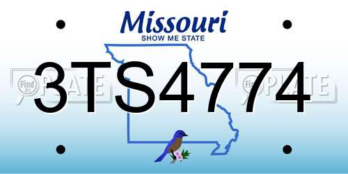 3TS4774 Missouri License Plate