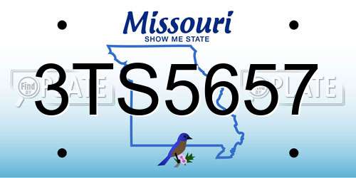 3TS5657 Missouri License Plate