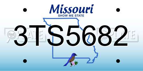 3TS5682 Missouri License Plate