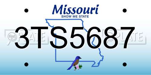3TS5687 Missouri License Plate