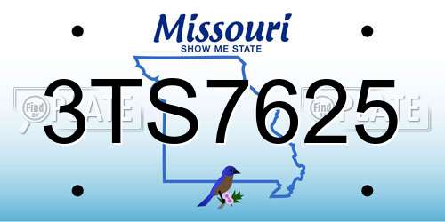 3TS7625 Missouri License Plate