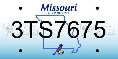 3TS7675 Missouri License Plate