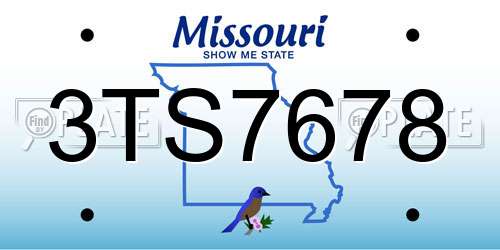3TS7678 Missouri License Plate