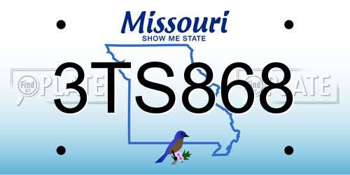 3TS868 Missouri License Plate