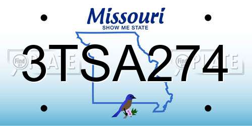 3TSA274 Missouri License Plate