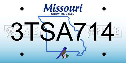 3TSA714 Missouri License Plate