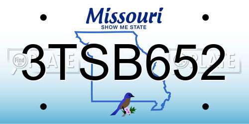 3TSB652 Missouri License Plate