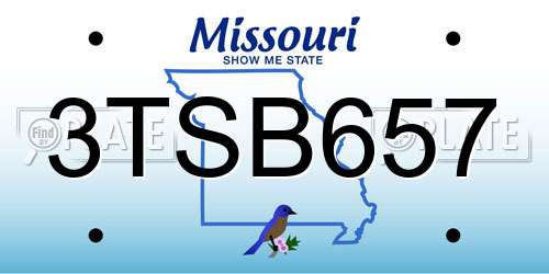 3TSB657 Missouri License Plate