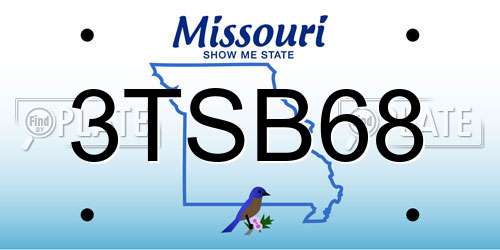 3TSB68 Missouri License Plate