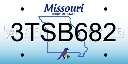 3TSB682 Missouri License Plate