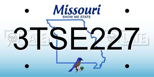 3TSE227 Missouri License Plate