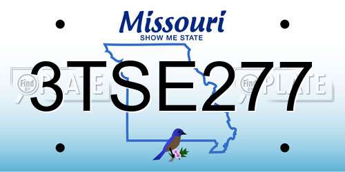3TSE277 Missouri License Plate