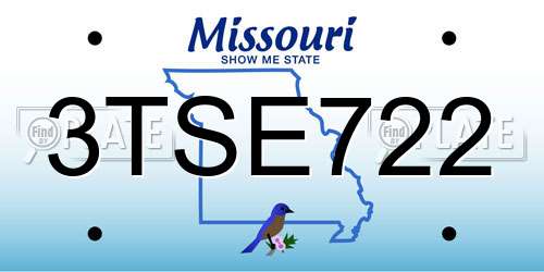 3TSE722 Missouri License Plate