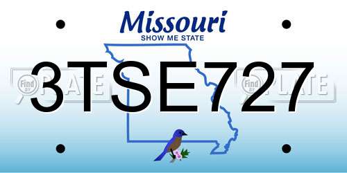 3TSE727 Missouri License Plate
