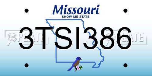 3TSI386 Missouri License Plate