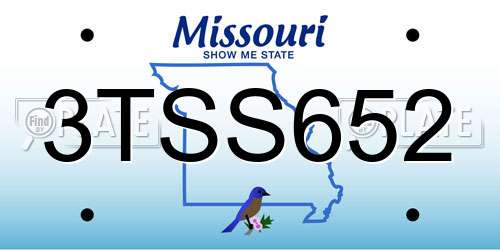 3TSS652 Missouri License Plate