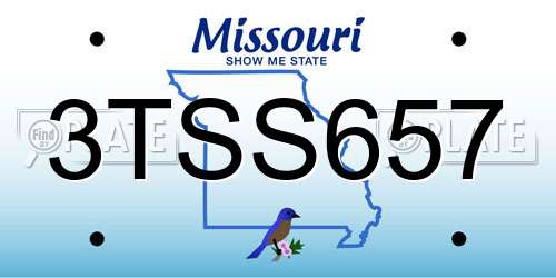 3TSS657 Missouri License Plate