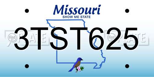 3TST625 Missouri License Plate