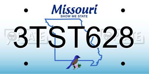 3TST628 Missouri License Plate