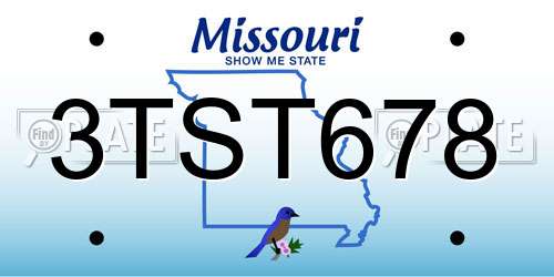 3TST678 Missouri License Plate