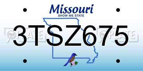 3TSZ675 Missouri License Plate