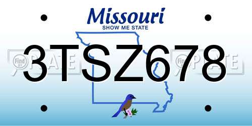 3TSZ678 Missouri License Plate