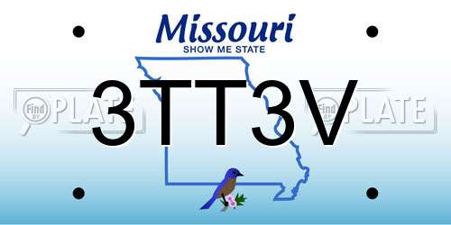 3TT3V Missouri License Plate