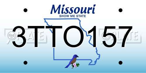 3TTO157 Missouri License Plate