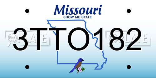 3TTO182 Missouri License Plate