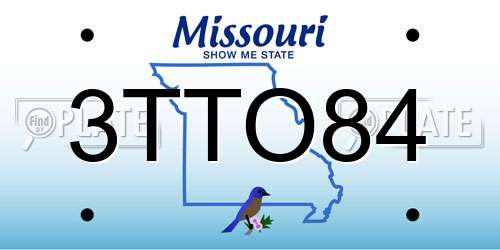 3TTO84 Missouri License Plate
