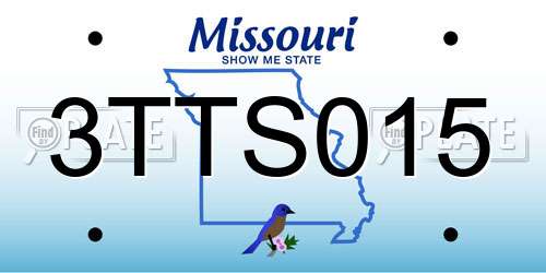 3TTS015 Missouri License Plate