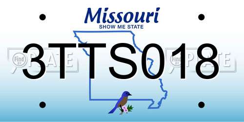 3TTS018 Missouri License Plate