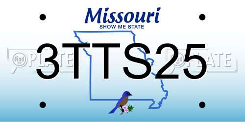 3TTS25 Missouri License Plate